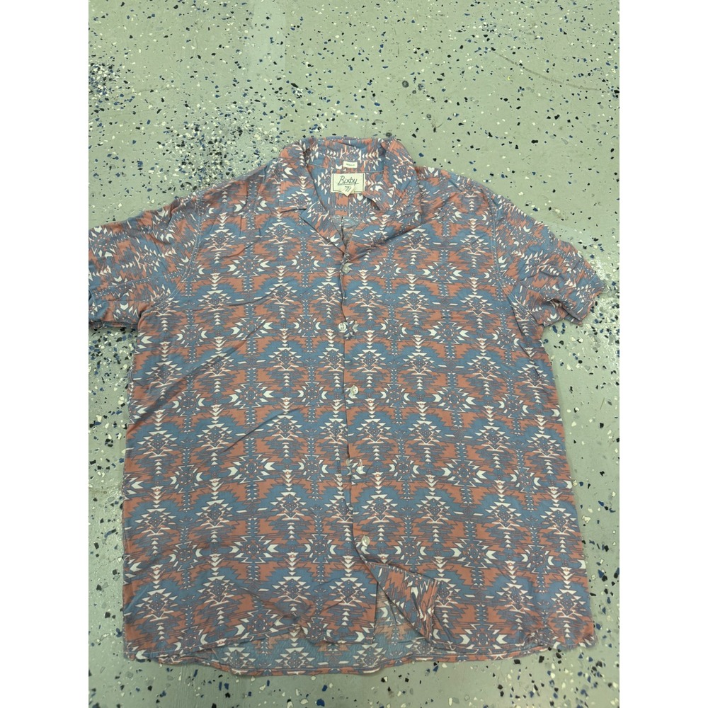 Bixby Nomad Aztec Print Button‎ Up Camp Shirt Short Sleeve XL